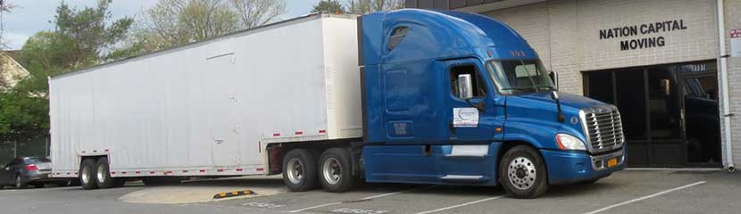 One of our moving trucks for a long-distance relocation.